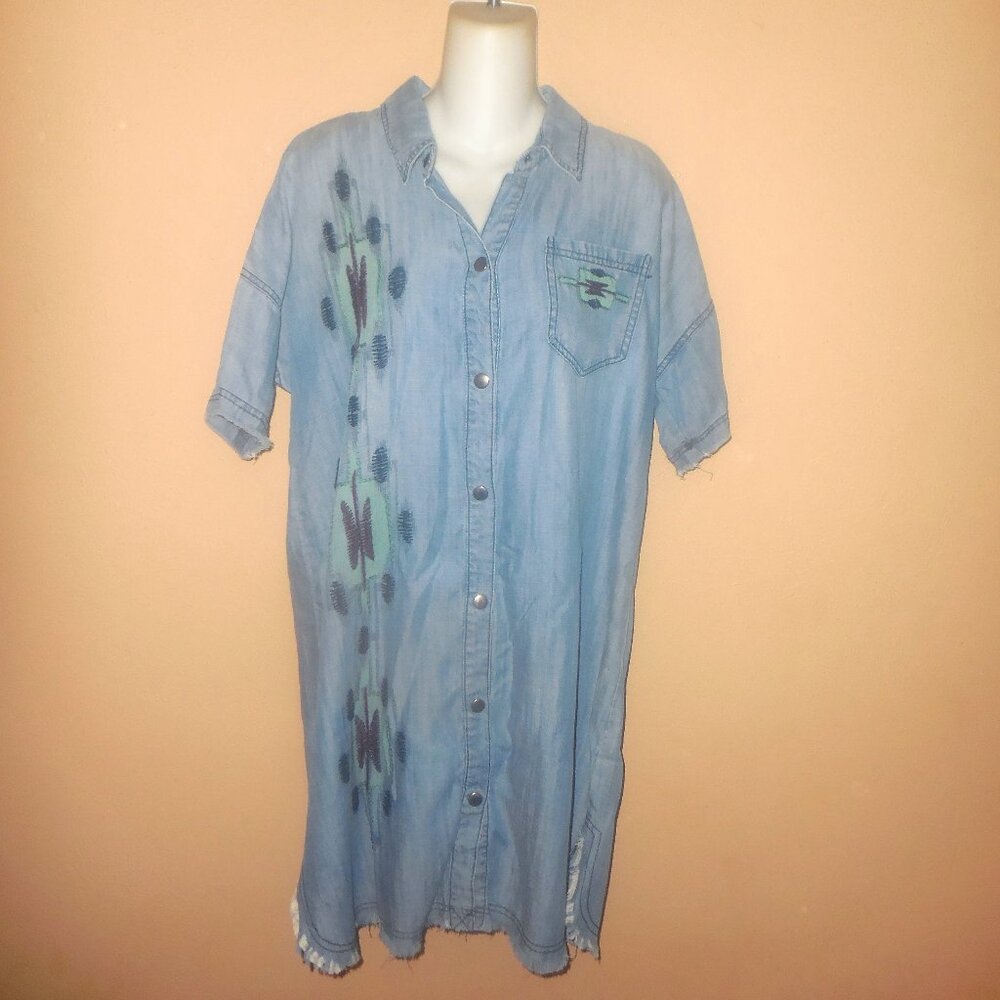 Double D Ranch Tencel Denim Dress Embroidery S M